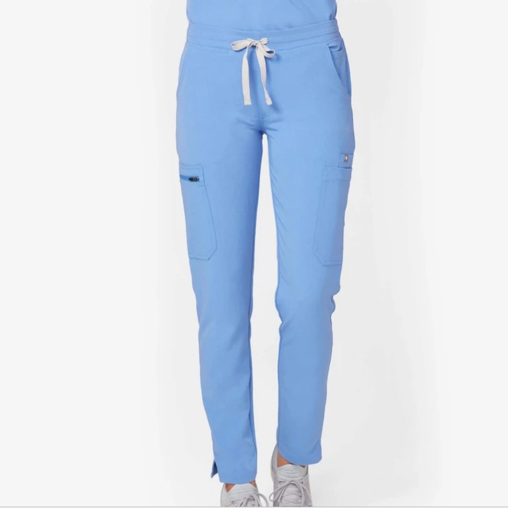 Yola skinny scrub pant in Ceil blue (FIGS) medium